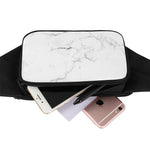White Grunge Marble Print Waist Bag