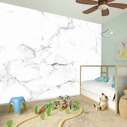 White Grunge Marble Print Wall Sticker