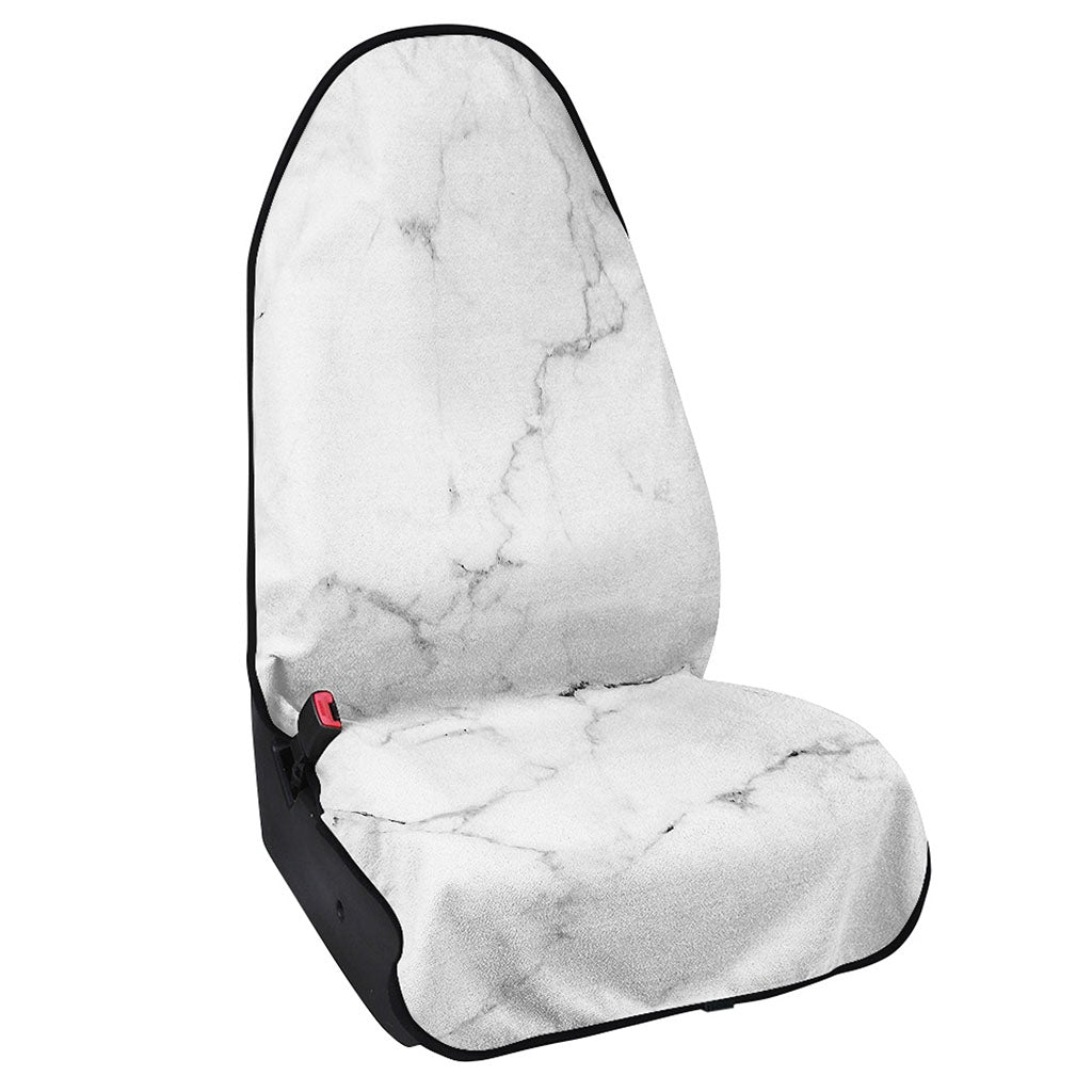 White Grunge Marble Print Waterproof Car Seat Cover