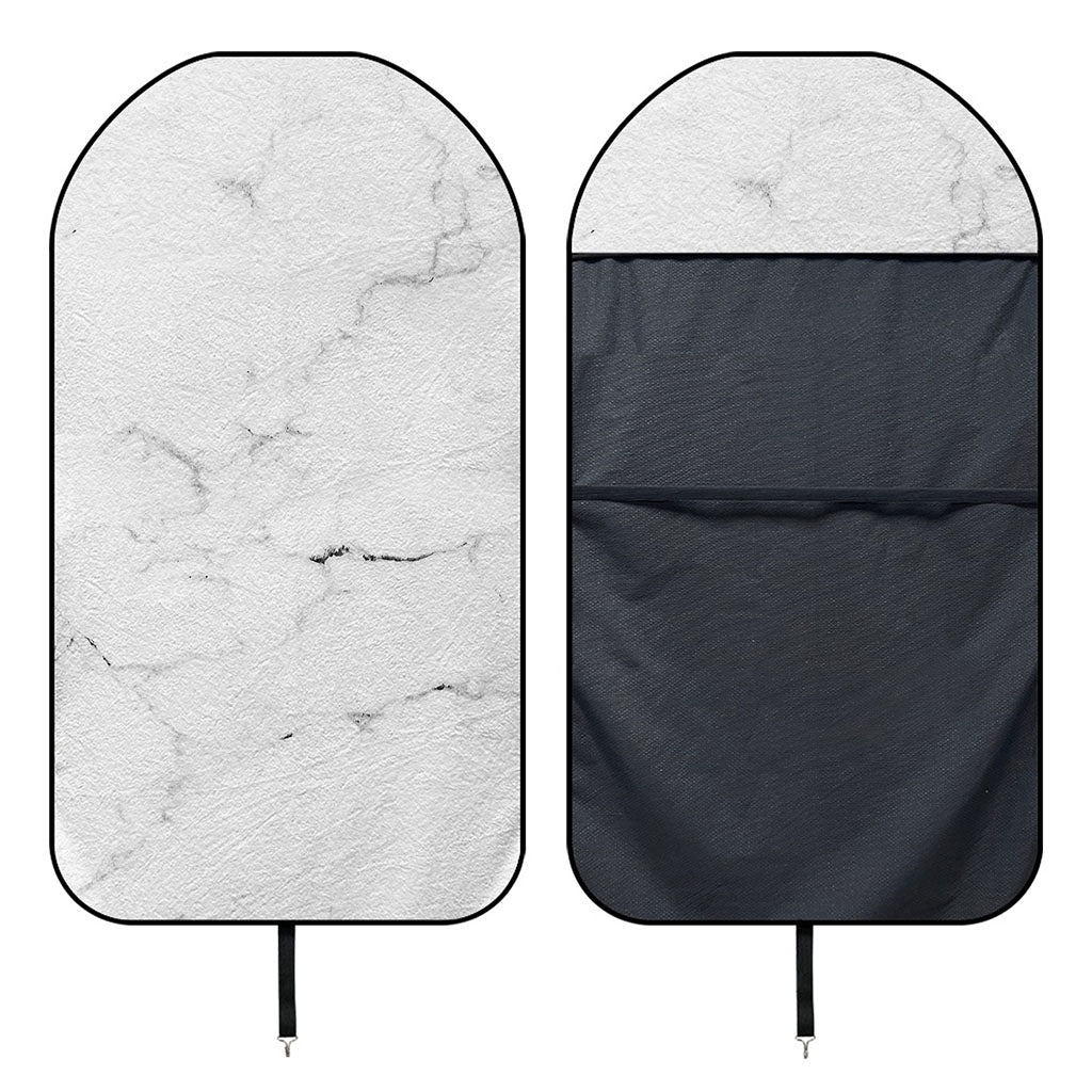White Grunge Marble Print Waterproof Car Seat Cover