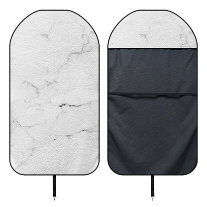 White Grunge Marble Print Waterproof Car Seat Cover