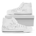 White Grunge Marble Print White High Top Sneakers