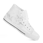 White Grunge Marble Print White High Top Sneakers