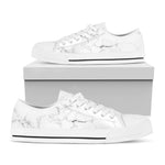 White Grunge Marble Print White Low Top Sneakers