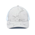 White Grunge Marble Print White Mesh Trucker Hat