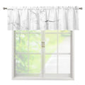 White Grunge Marble Print Window Valance
