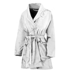 White Grunge Marble Print Women's Bathrobe