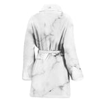 White Grunge Marble Print Women's Bathrobe