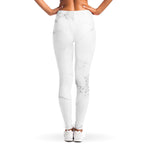 White Grunge Marble Print Women's Leggings