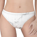 White Grunge Marble Print Women's Thong
