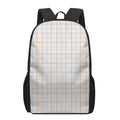 White Halloween Tattersall Pattern Print 17 Inch Backpack
