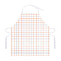 White Halloween Tattersall Pattern Print Adjustable Apron