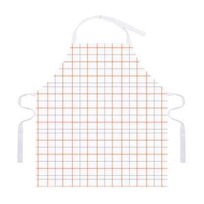 White Halloween Tattersall Pattern Print Adjustable Apron