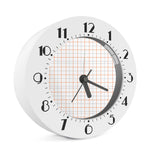 White Halloween Tattersall Pattern Print Alarm Clock