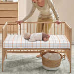 White Halloween Tattersall Pattern Print Baby Crib Sheet