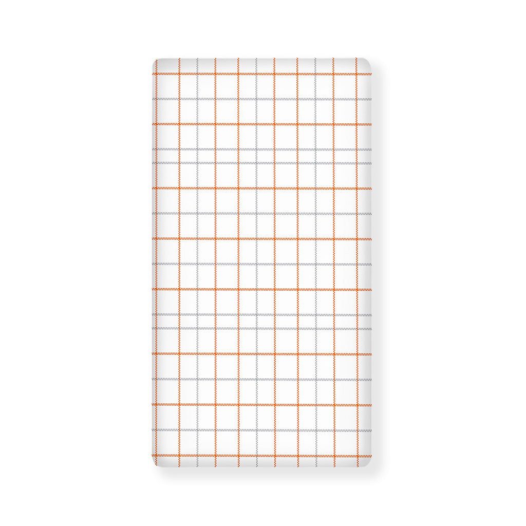 White Halloween Tattersall Pattern Print Baby Crib Sheet