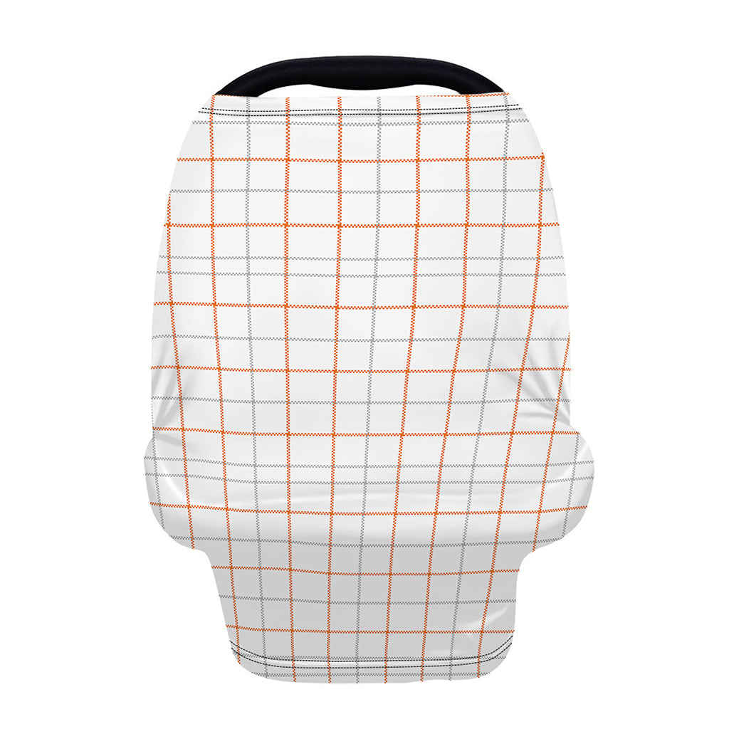 White Halloween Tattersall Pattern Print Baby Seat Cover