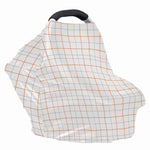 White Halloween Tattersall Pattern Print Baby Seat Cover