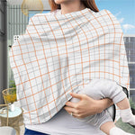 White Halloween Tattersall Pattern Print Baby Seat Cover