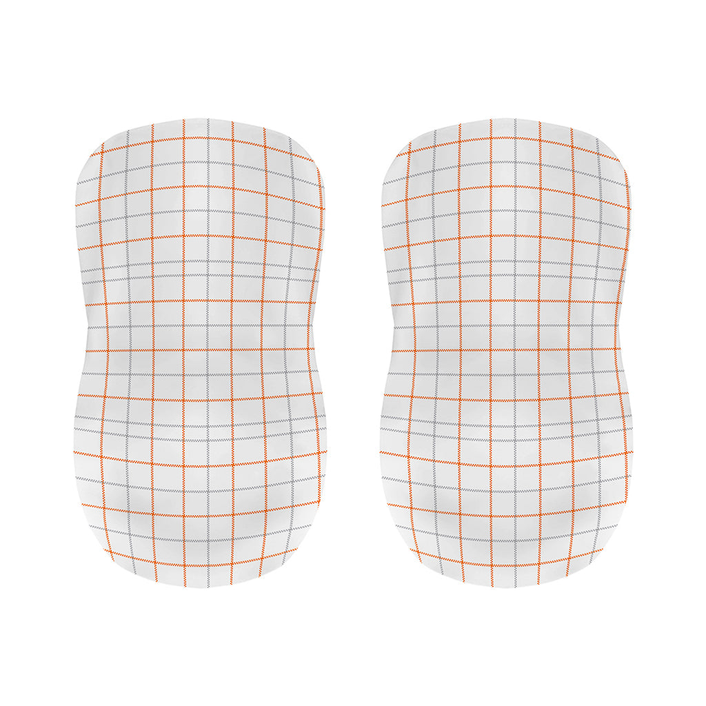 White Halloween Tattersall Pattern Print Bar Stool Covers