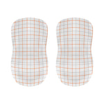 White Halloween Tattersall Pattern Print Bar Stool Covers