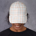White Halloween Tattersall Pattern Print Baseball Cap