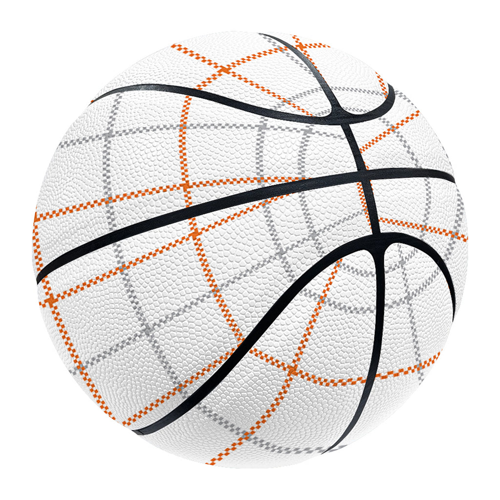 White Halloween Tattersall Pattern Print Basketball