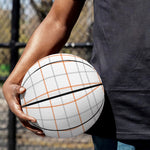 White Halloween Tattersall Pattern Print Basketball