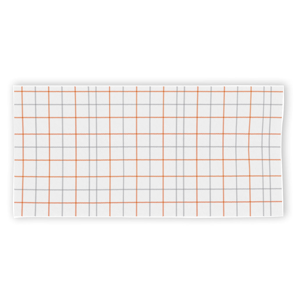 White Halloween Tattersall Pattern Print Beach Towel