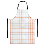 White Halloween Tattersall Pattern Print Bib Apron With Pocket