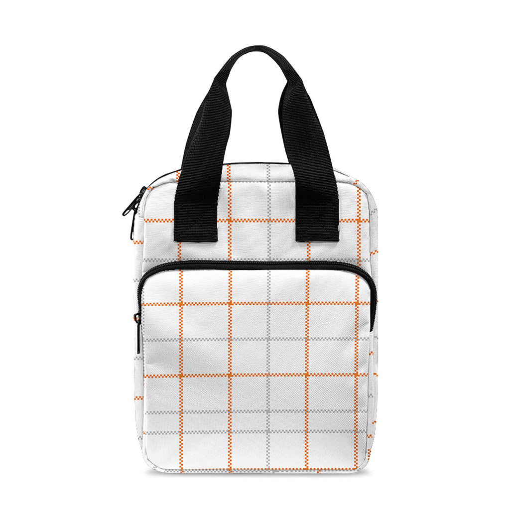 White Halloween Tattersall Pattern Print Bible Tote Bag