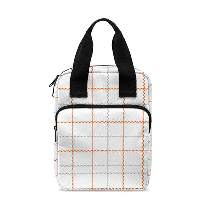 White Halloween Tattersall Pattern Print Bible Tote Bag