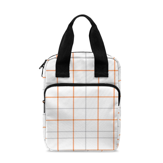 White Halloween Tattersall Pattern Print Bible Tote Bag