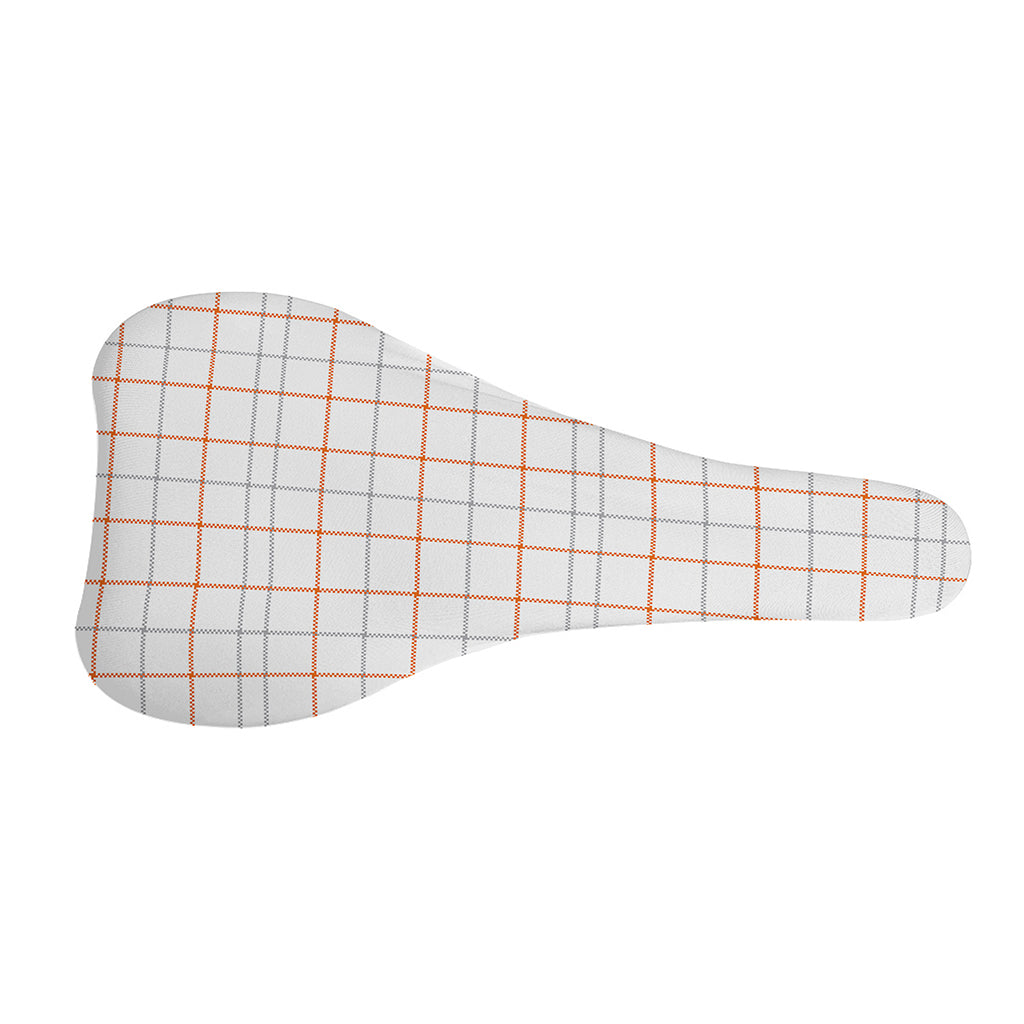 White Halloween Tattersall Pattern Print Bicycle Seat Cover