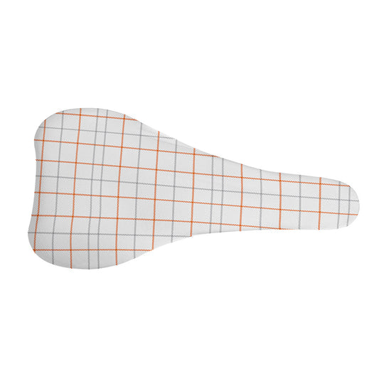 White Halloween Tattersall Pattern Print Bicycle Seat Cover