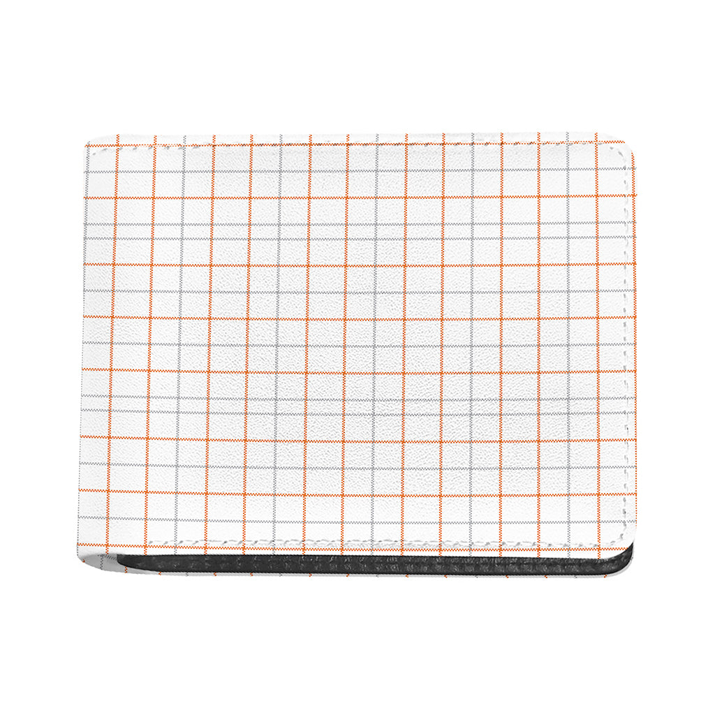 White Halloween Tattersall Pattern Print Bifold Wallet