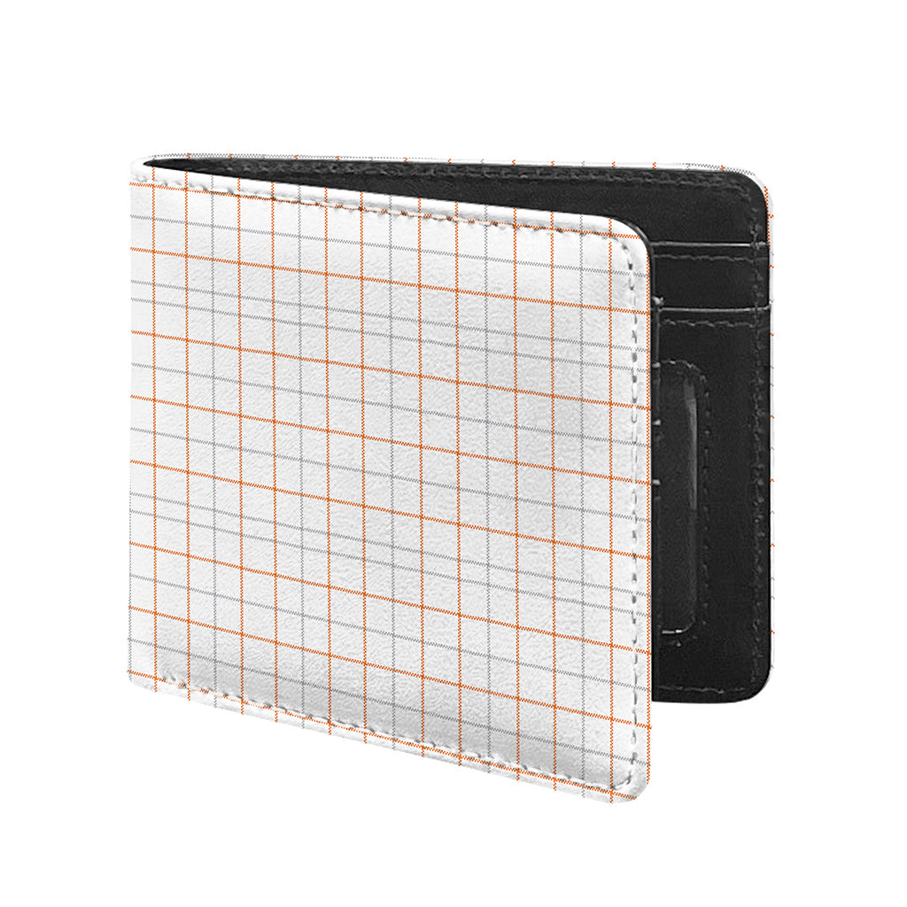 White Halloween Tattersall Pattern Print Bifold Wallet
