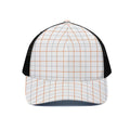 White Halloween Tattersall Pattern Print Black Mesh Trucker Hat