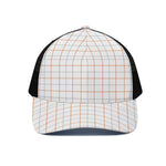 White Halloween Tattersall Pattern Print Black Mesh Trucker Cap