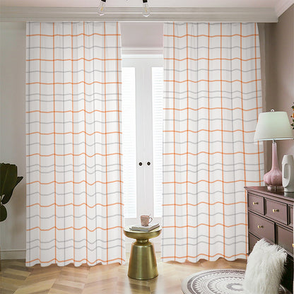 White Halloween Tattersall Pattern Print Blackout Pencil Pleat Curtains
