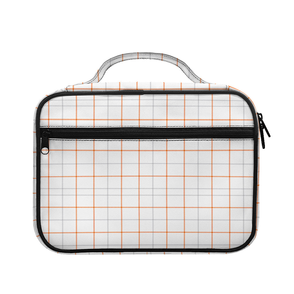 White Halloween Tattersall Pattern Print Briefcase Bible Bag