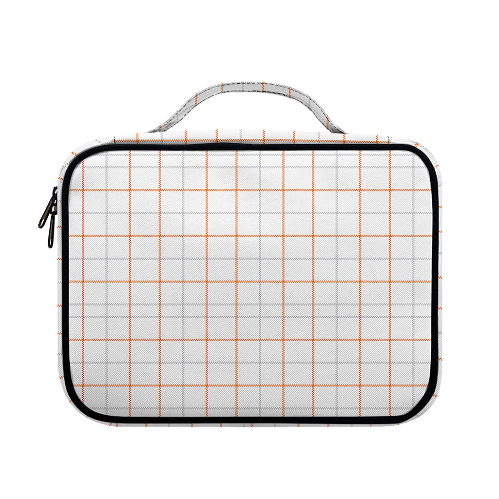 White Halloween Tattersall Pattern Print Briefcase Bible Bag