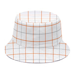 White Halloween Tattersall Pattern Print Bucket Hat