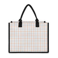 White Halloween Tattersall Pattern Print Canvas Tote Bag