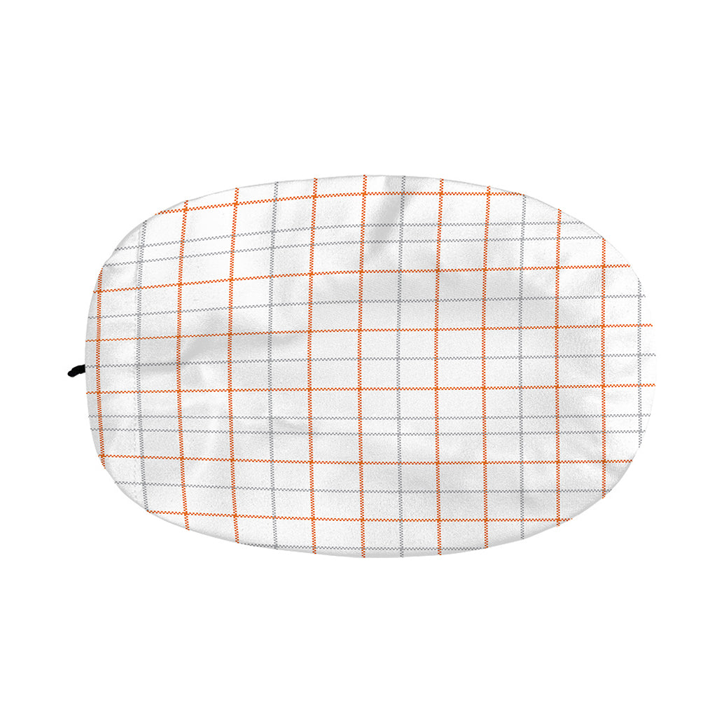 White Halloween Tattersall Pattern Print Car Side Mirror Covers