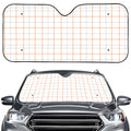 White Halloween Tattersall Pattern Print Car Windshield Sun Shade