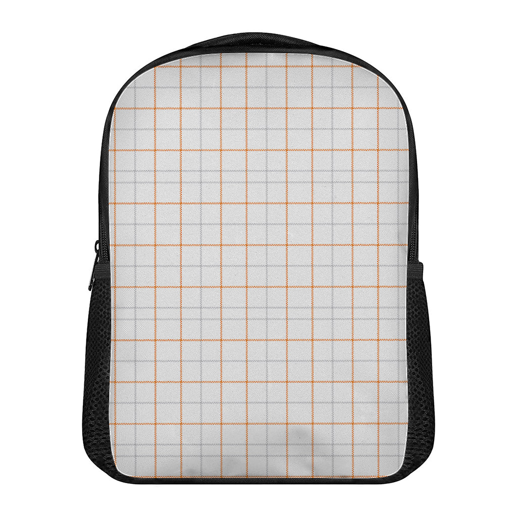 White Halloween Tattersall Pattern Print Casual Backpack