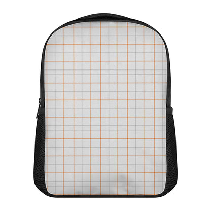 White Halloween Tattersall Pattern Print Casual Backpack