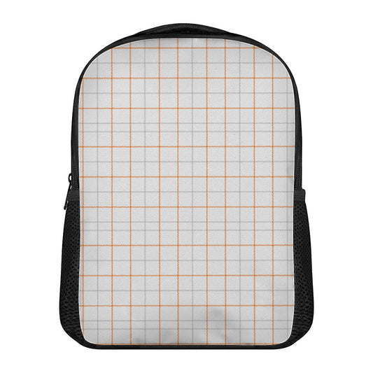 White Halloween Tattersall Pattern Print Casual Backpack