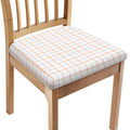 White Halloween Tattersall Pattern Print Chair Cushion Cover